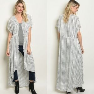 SOLD OUT !! Off White Black Polka Dot Kimono